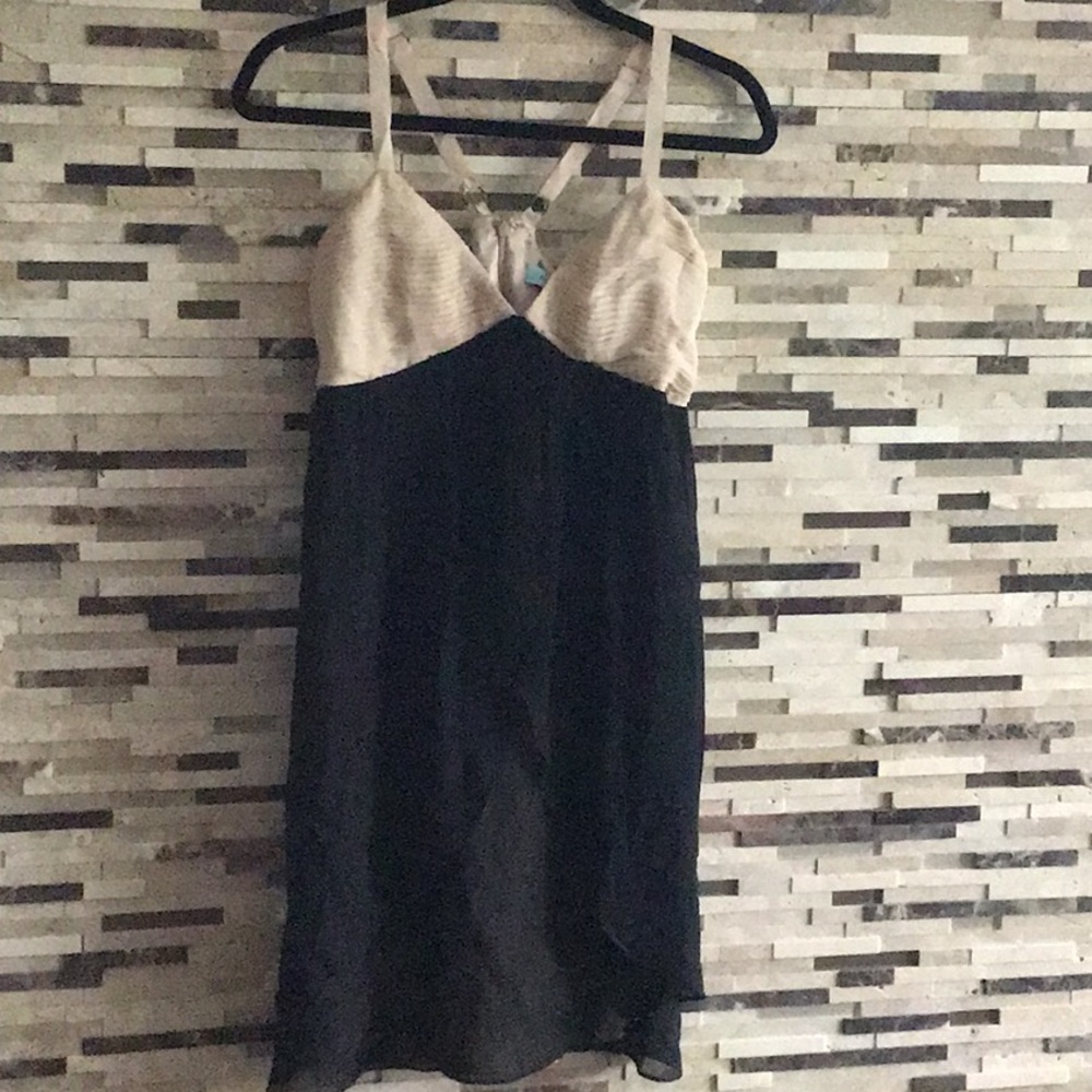 Guess by Marciano Black and Cream Mini Dress